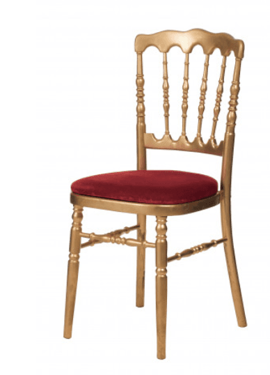 Chaise Napoléon or avec assise rouge
